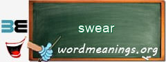 WordMeaning blackboard for swear